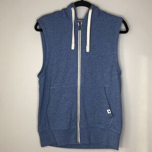 Jack & Jones Adult‎ Medium Blue Storm Sleeveless Full Zip  Hooded Sweatshirt